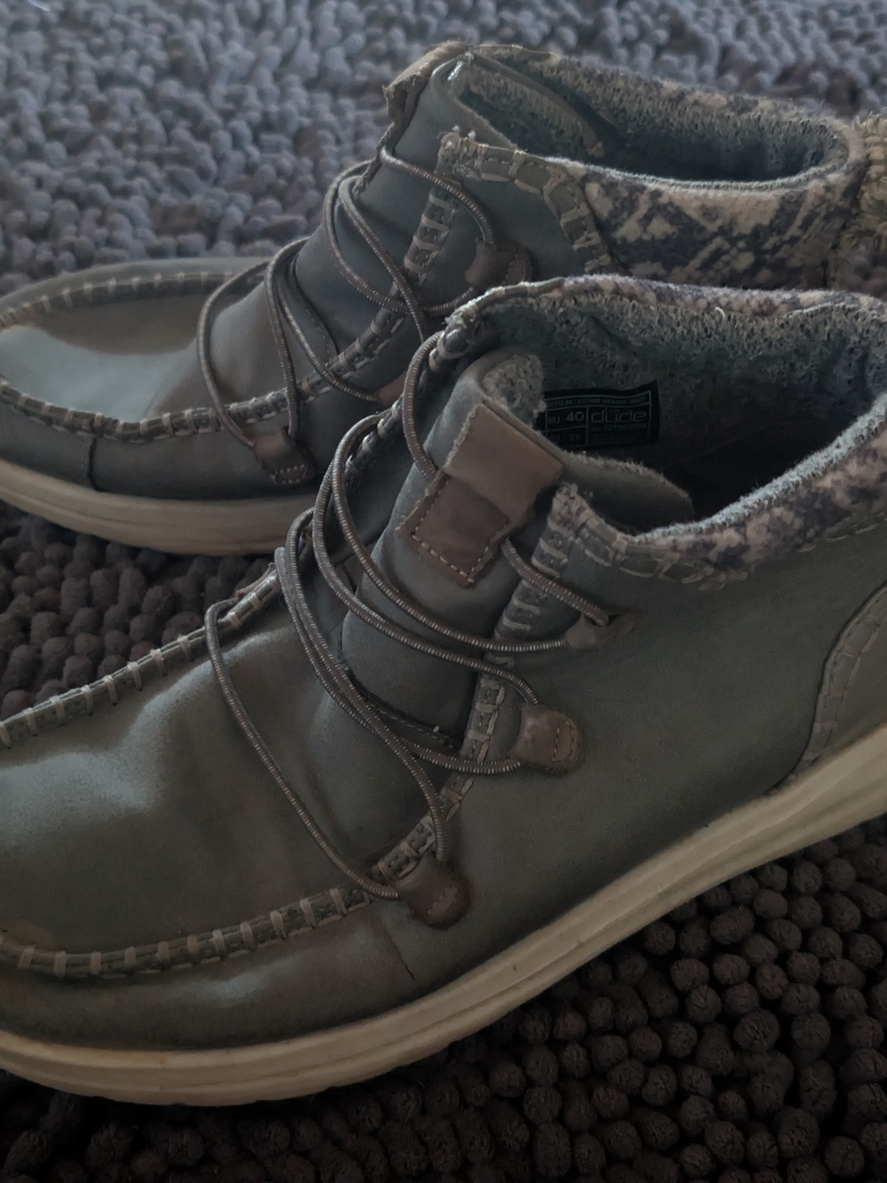 Women's Gray Lace-Up Faux-Suede Ankle Booties - Casual Comfort